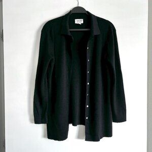 Chico’s Design Wool Blend Collared Knit Cardigan Sweater Jacket Size Small Mediu